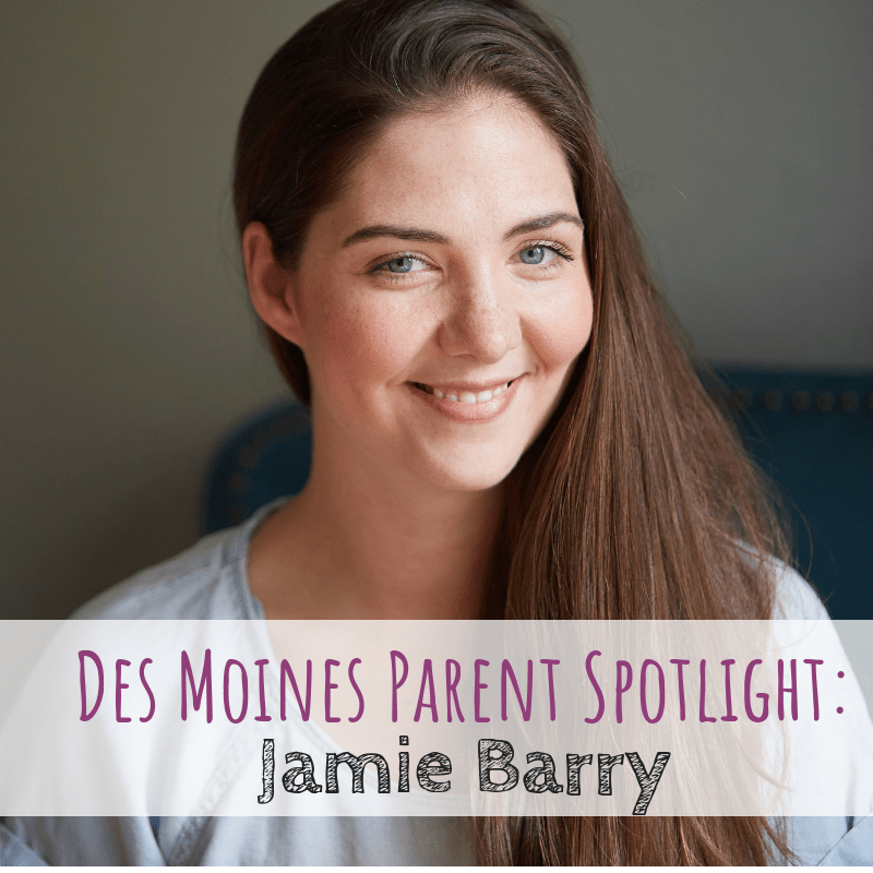 Des Moines Parent Spotlight Jamie Barry local photographer and owner of Jamie Lynne Photography. 