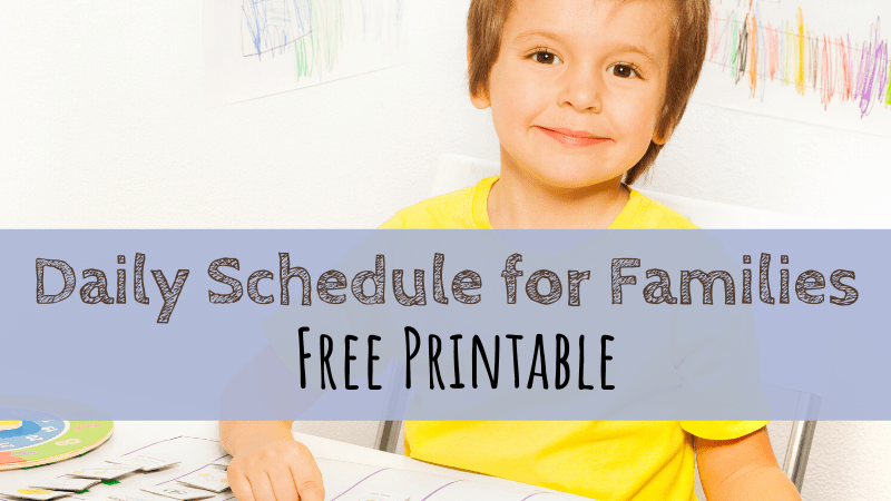 Printable Daily Schedule for Families