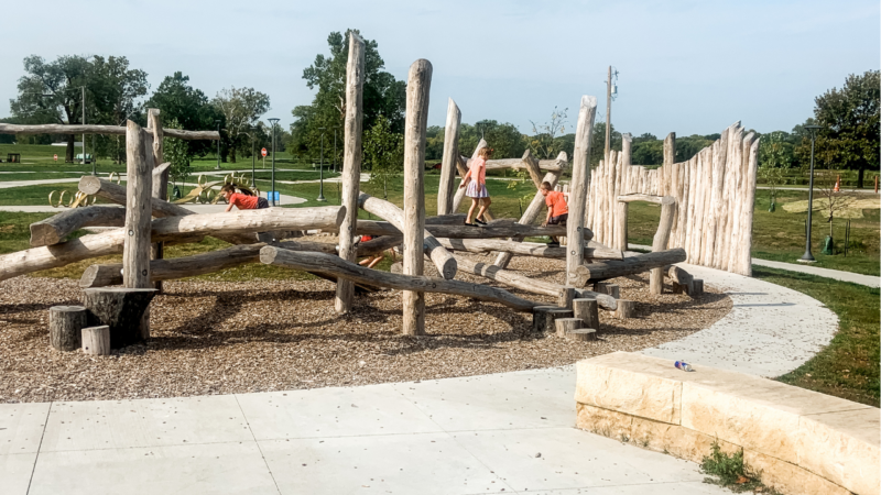 Reichardt Family Natural Play Area, Water Works Park, Des Moines, Iowa, Natural playscape